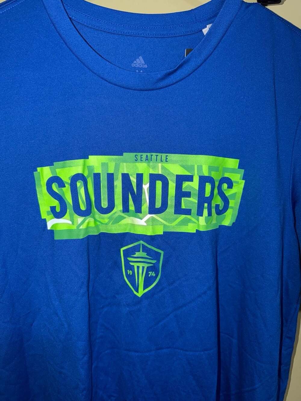 Men's adidas Blue Seattle Sounders FC Local Pop 
T-Shirt